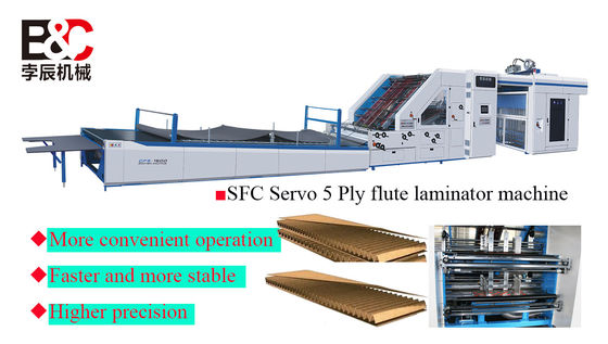 150 m/min 5 Ply Flute Laminator Automatische machine Servo-aanpassing