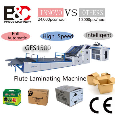 Intelligente Automatische Gekraakte Plaat Papier plakmachine High Speed Flute Laminator Machine 200 meter/min