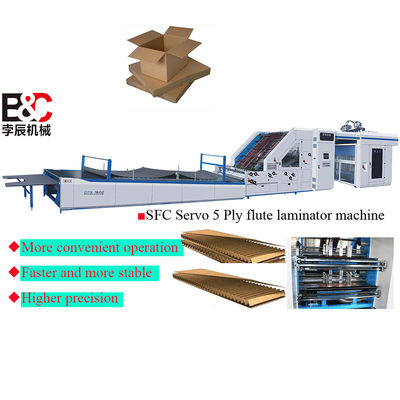 Servo Type 5 Ply Automatische golfplaat fluit laminatie machine 3 In 1 SFC2200 fluit laminatie machine